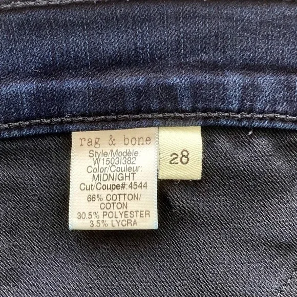 Rag & Bone Legging Jean 28 Mid Rise in Midnight Blue - Picture 14 of 16